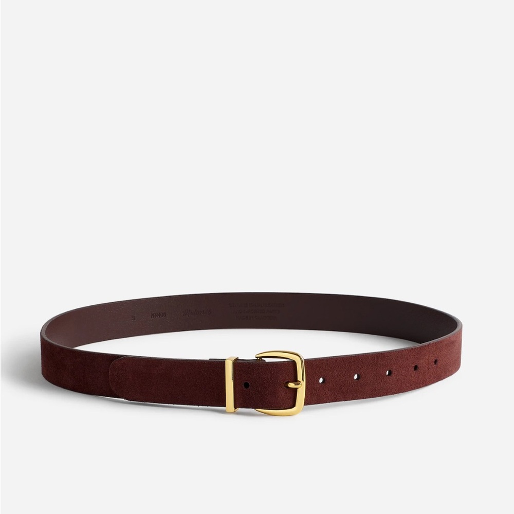 Madewell essential suede belt in chocolate raisin